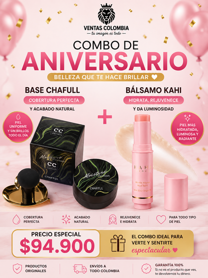 COMBO  BALSAMO KAHI Y BASE MOSITURE CUSHION CHAFULL