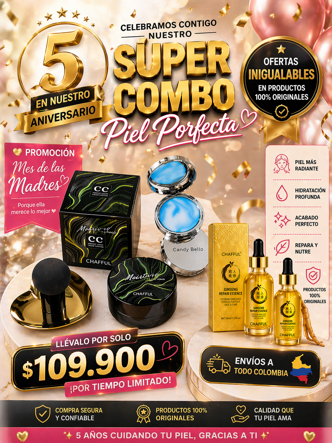 COMBO PIEL DE PORCELANA