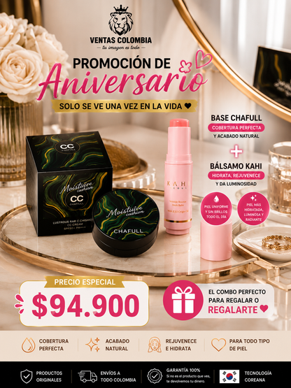 COMBO  BALSAMO KAHI Y BASE MOSITURE CUSHION CHAFULL