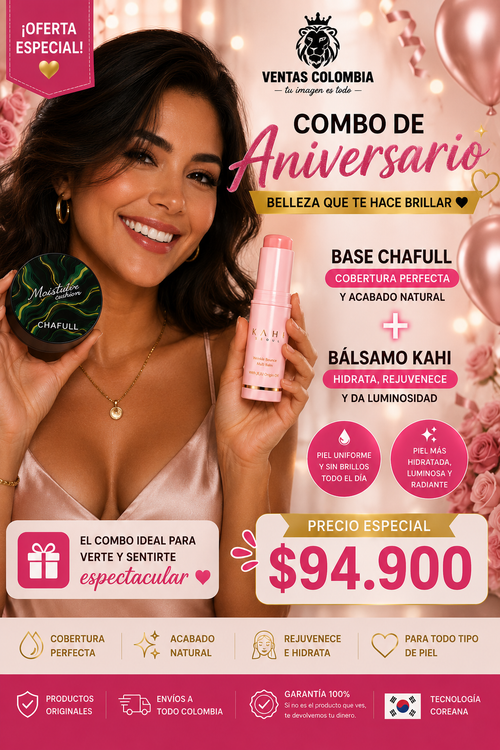 COMBO  BALSAMO KAHI Y BASE MOSITURE CUSHION CHAFULL